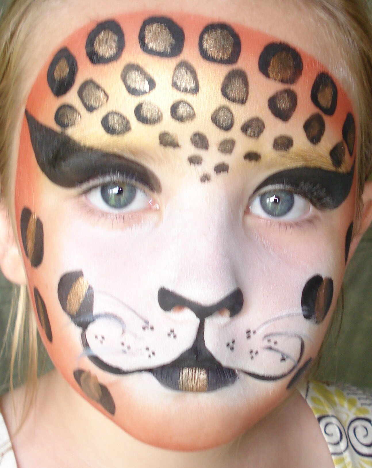Leopard face-painting design by Hazel Wood