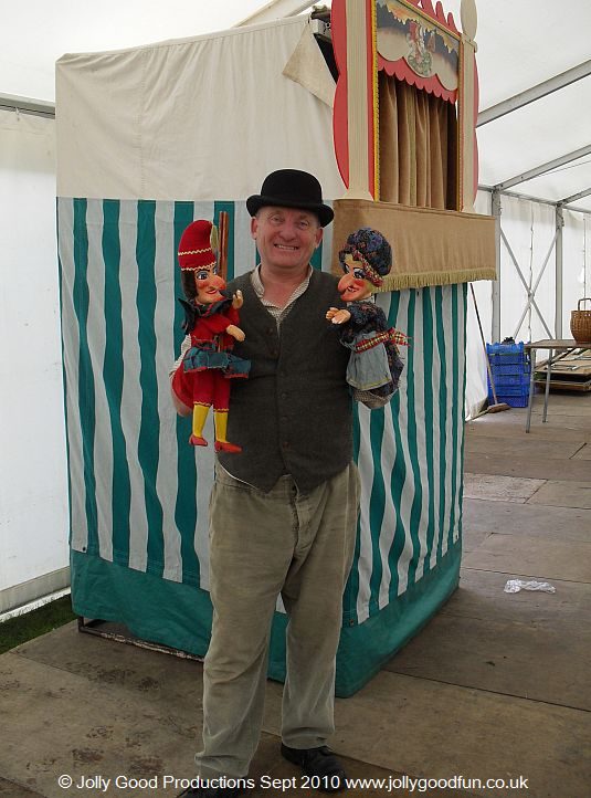 Professor Ron with Punch and Judy at Beamish in September 2010