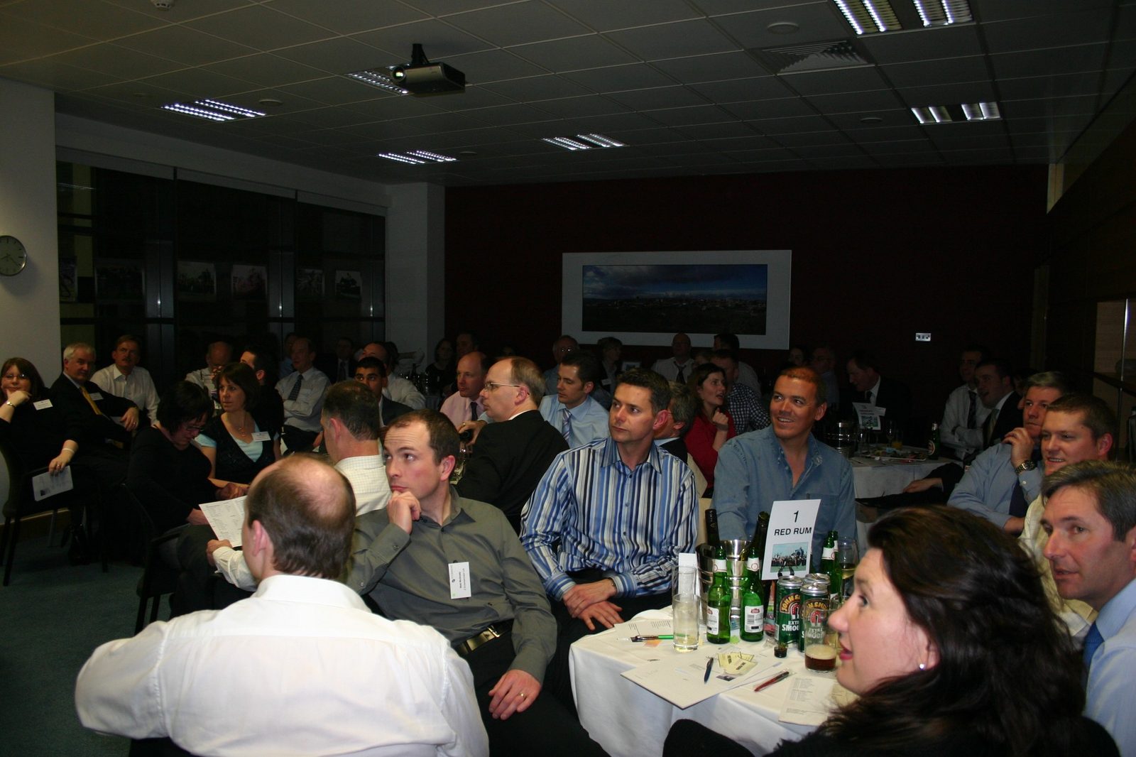 Eversheds guests watching a race during the corporate evening