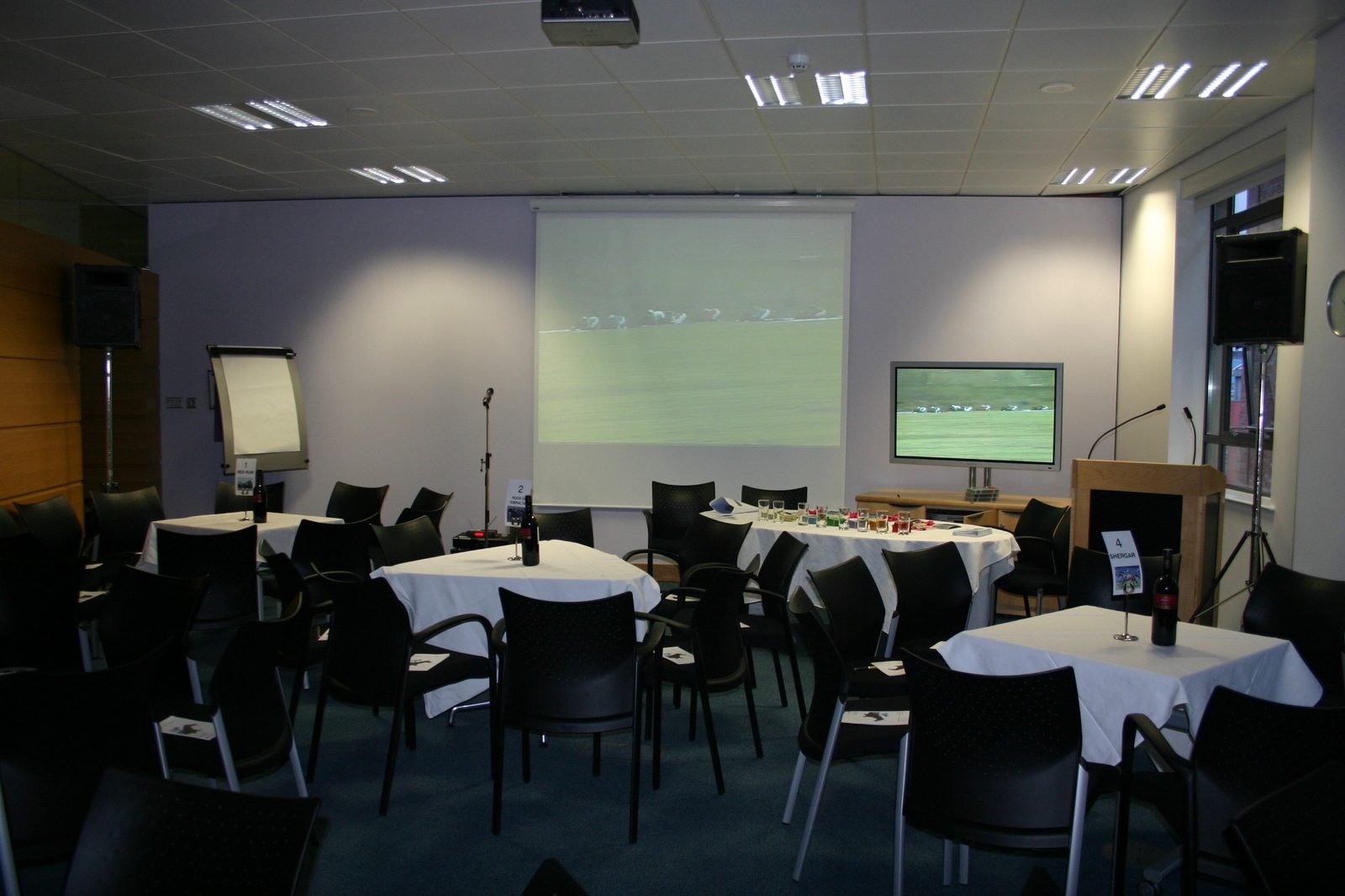 The conference room set up before the Eversheds Race Night