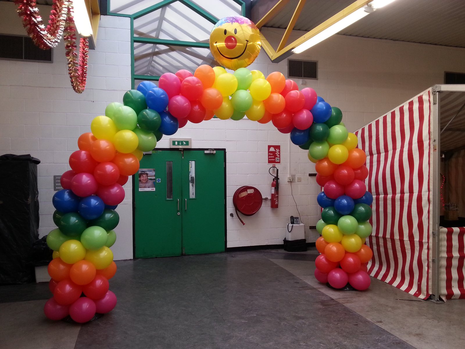 Christmas balloon arch at the NSK Bearings party in 2013