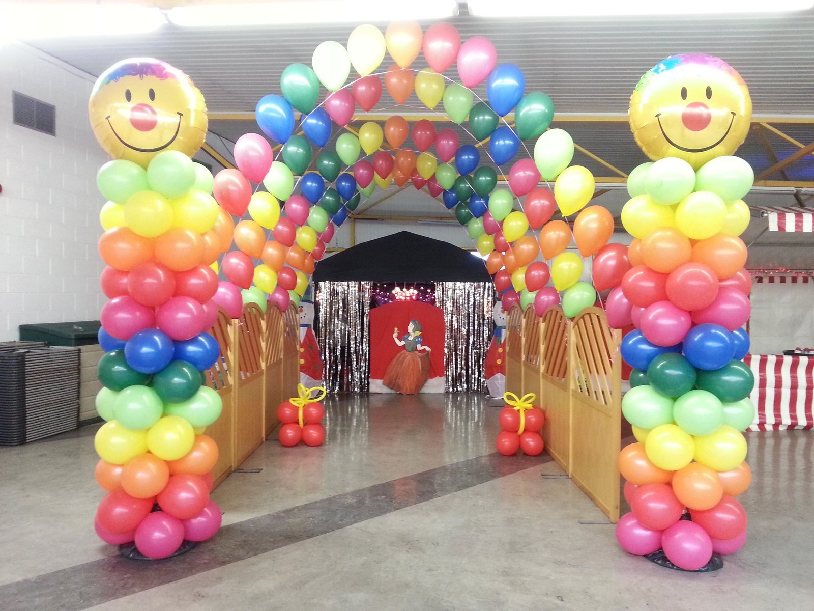 Colourful balloon entrance at the NSK Bearings family Christmas party