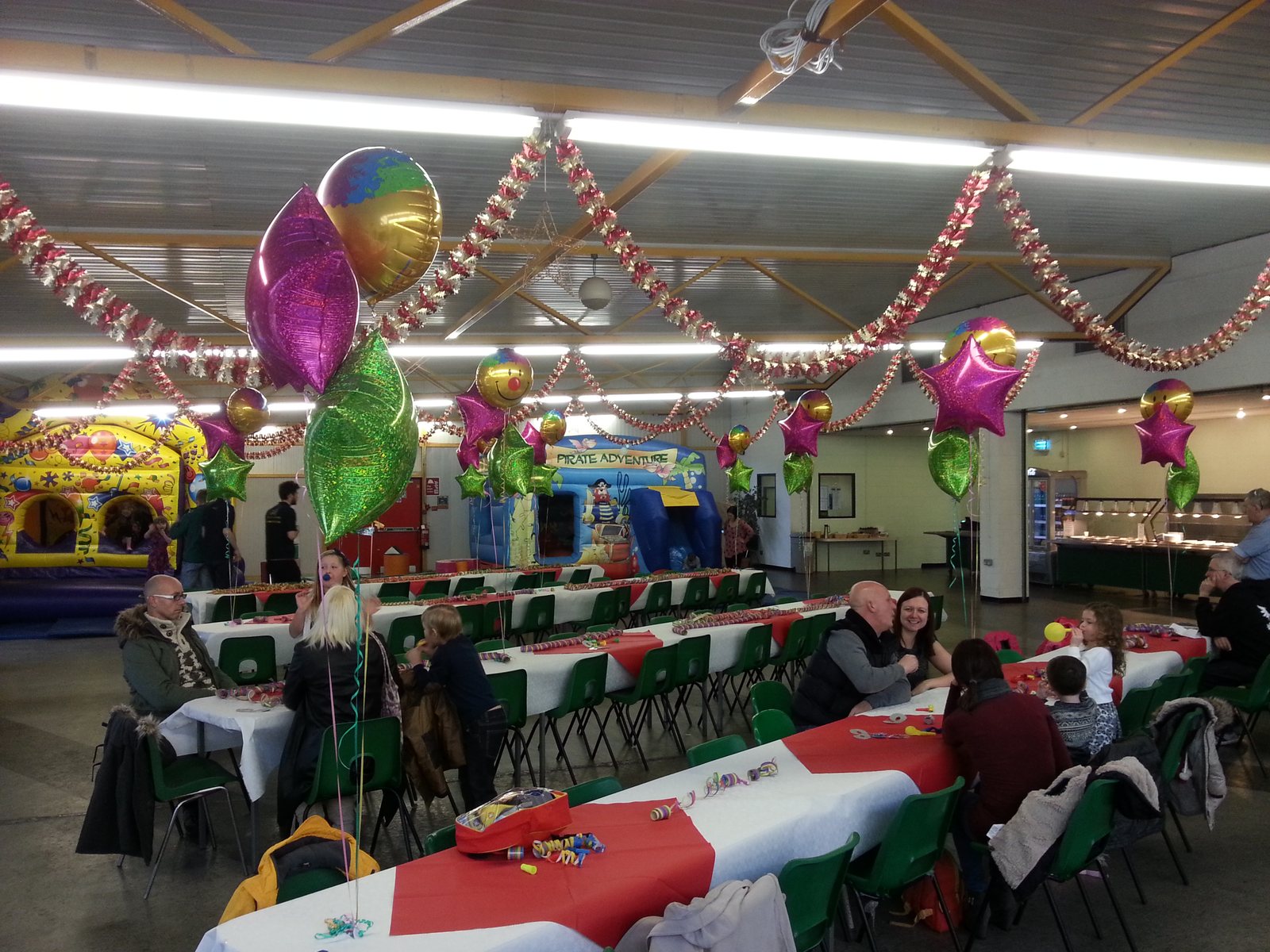 The canteen decorated and prepared for the NSK Bearings Christmas party