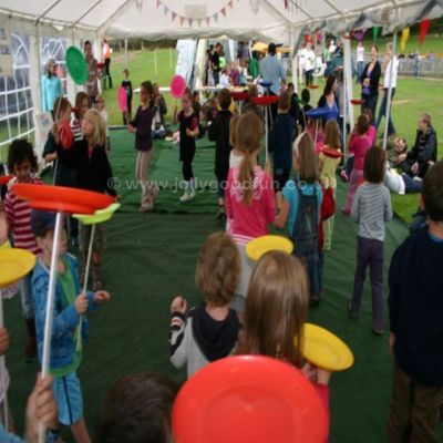 Children at a circus workshop in Easingwold